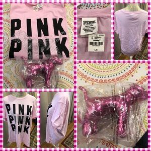 LAST ONE!!!!   BNWT Pink VS Tee & Dog